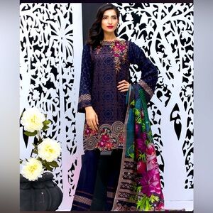 Jazmin by Baroque Lawn Festive Edition luxury salwar kamiz free size:unsititched